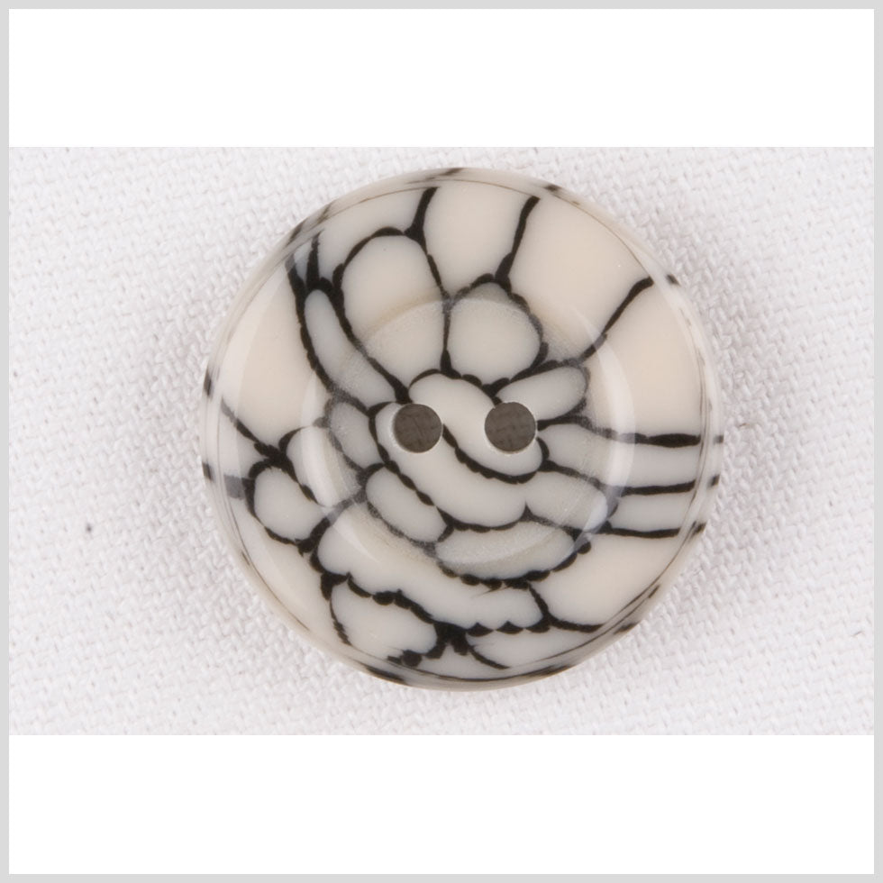 Ivory/Black Plastic Button - 32L/20mm - Joann Fabrics
