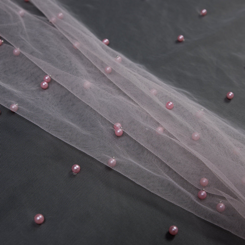 Beaded Tulle - Orchid Pink - Sylvie Collection - Joann Fabrics