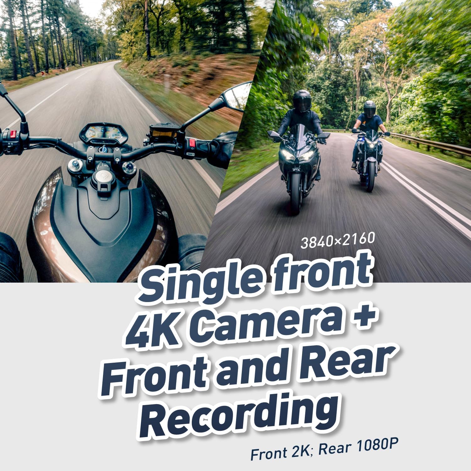 4K UHD Motorcycle Helmet Camera Front and Rear,Dual Lens Bike Cameras ...