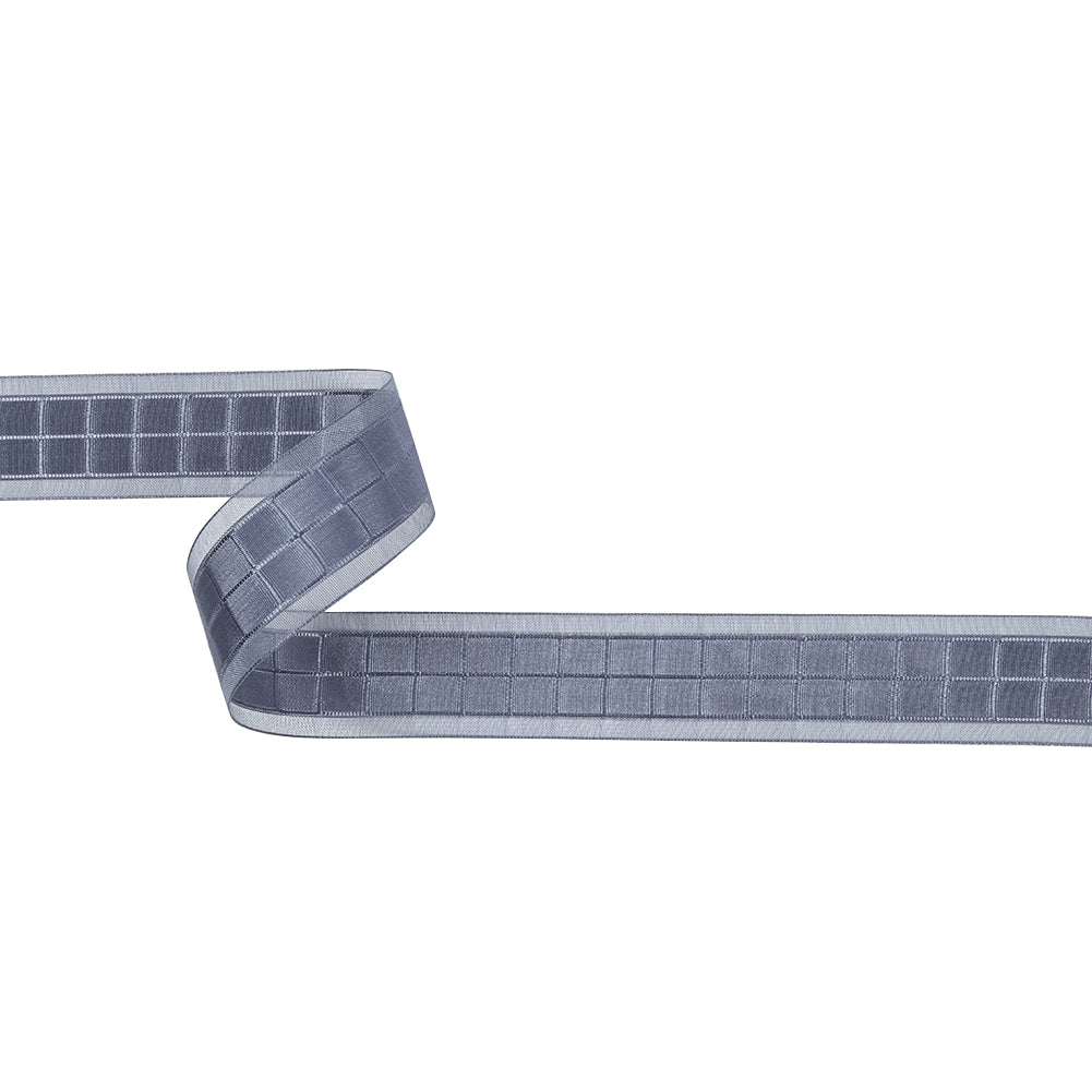 Gray Squares and Sheer Borders Ribbon - 1