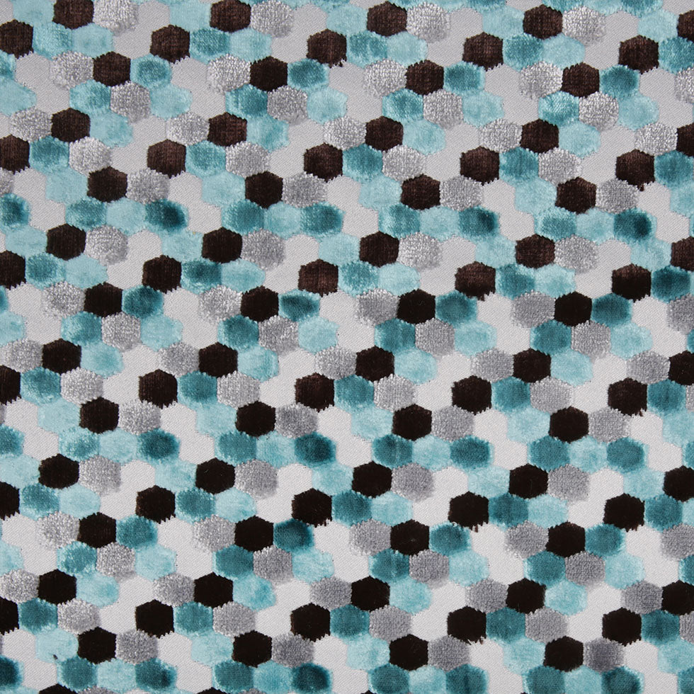 Aqua Laser-Cut Geometric Polyester Velvet - Joann Fabrics