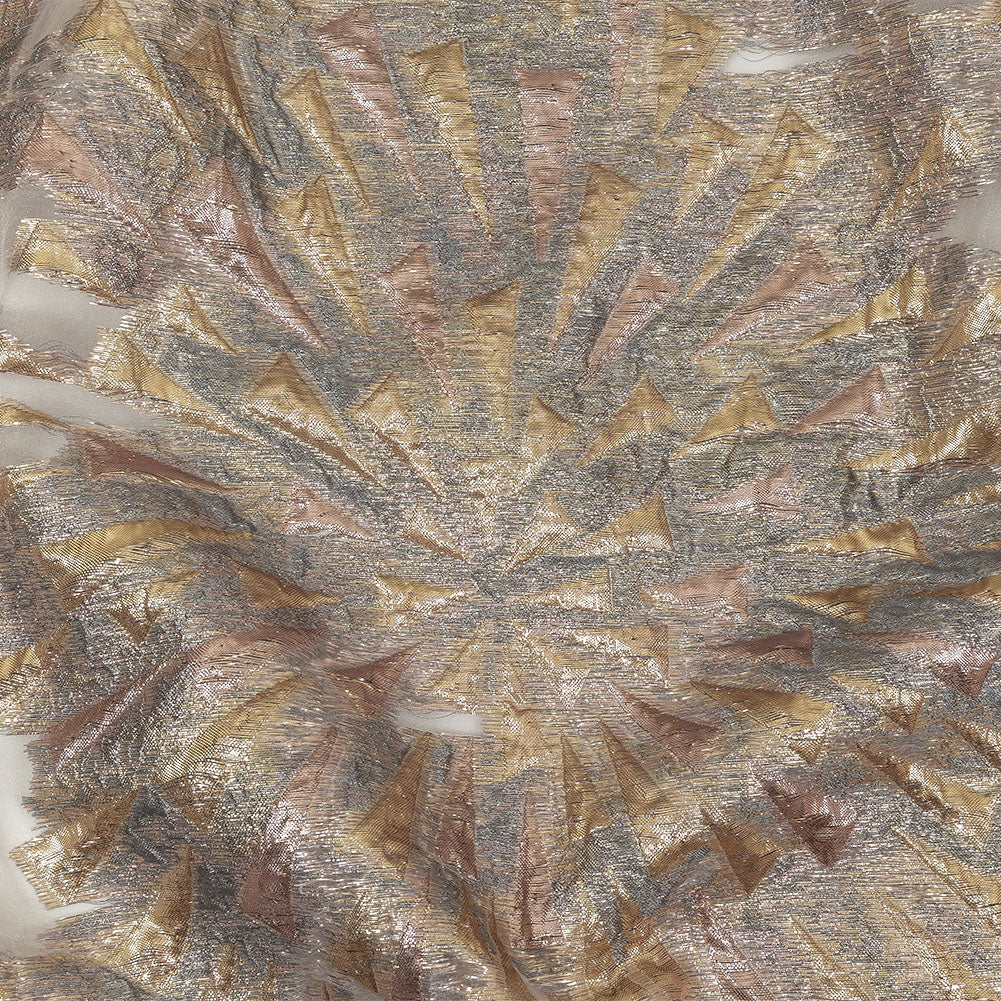 Metallic Rose and Gold Shattered Glass Luxury Burnout Brocade - Joann Fabrics