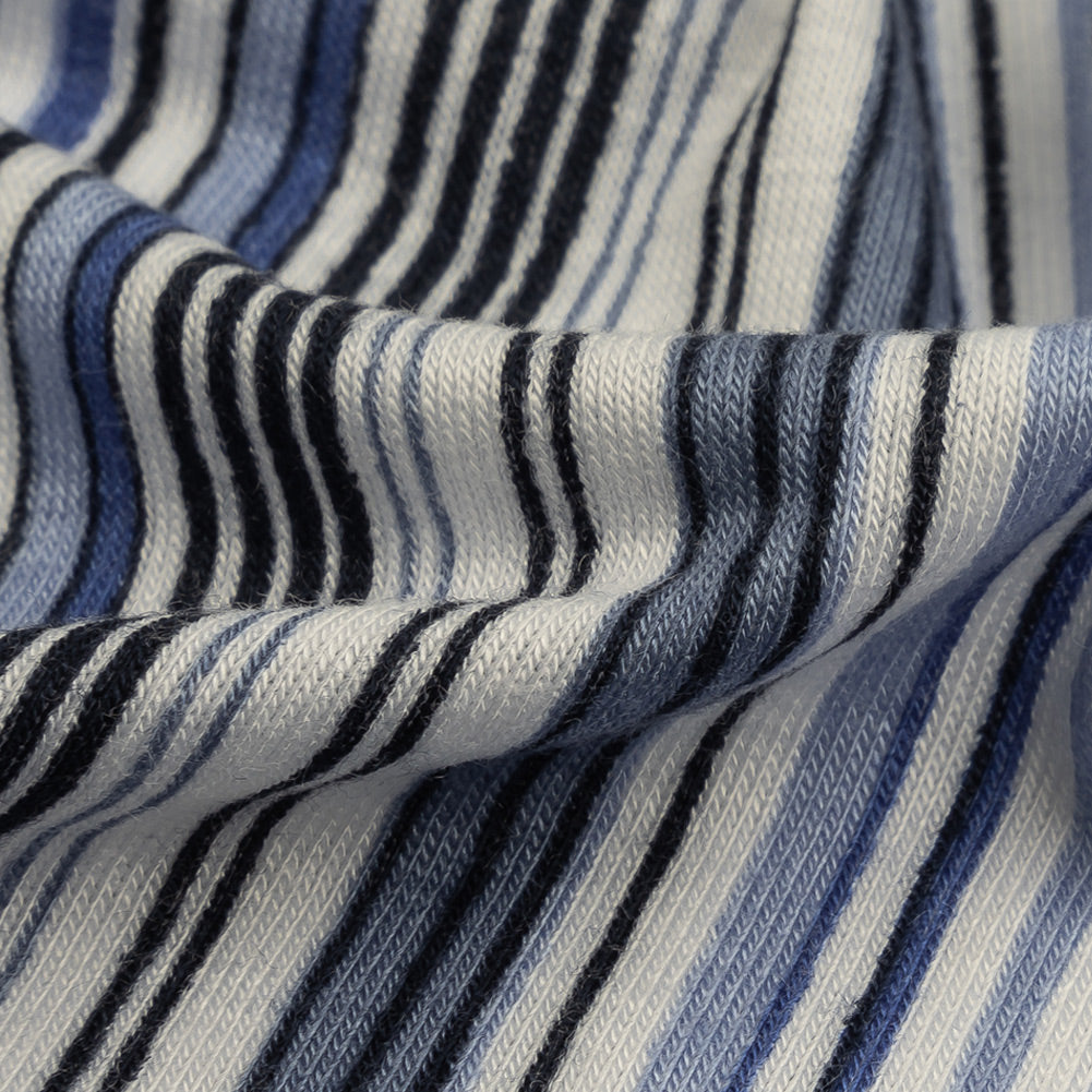Blue and White Barcode Stripes Stretch Rayon Jersey - Joann Fabrics