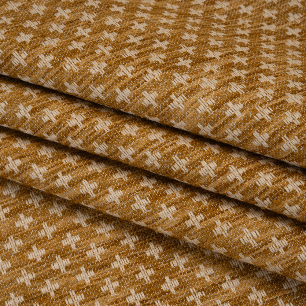Polyester Boucle Home Decor Jacquard - Honey Plus Signs - British Imported - Joann Fabrics
