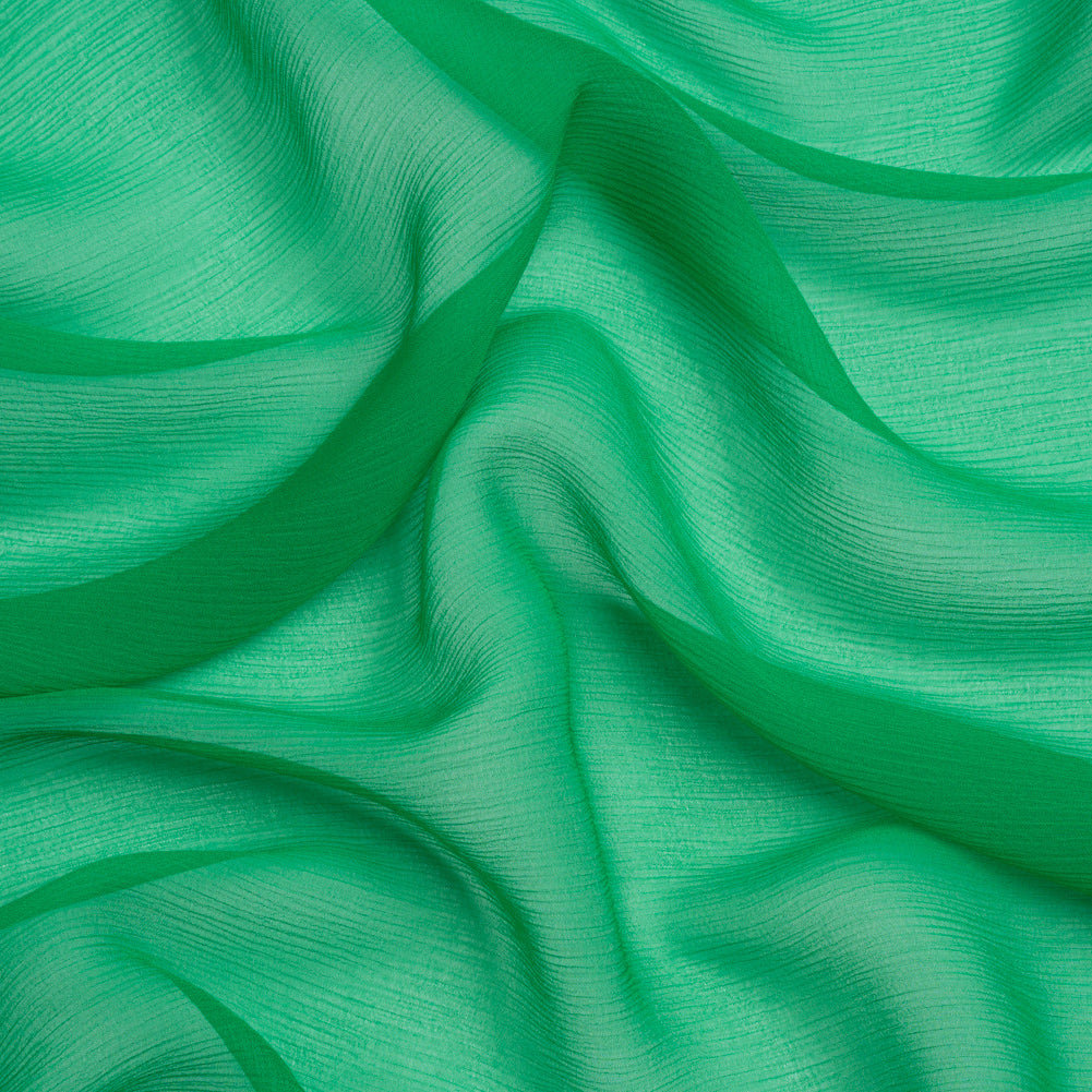 Crinkled Silk Chiffon - Kelly Green - Premium Collection - Joann Fabrics