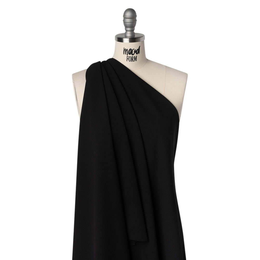 Stretch Polyester Crepe Double Knit - Dark Black - Designer Deadstock - Joann Fabrics