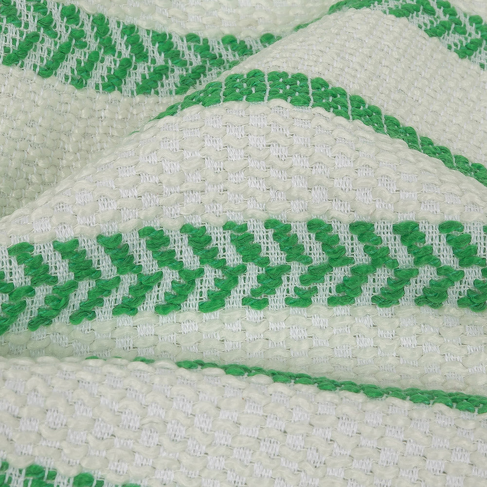 Italian White and Green Striped Hopsack Cotton Tweed - Joann Fabrics