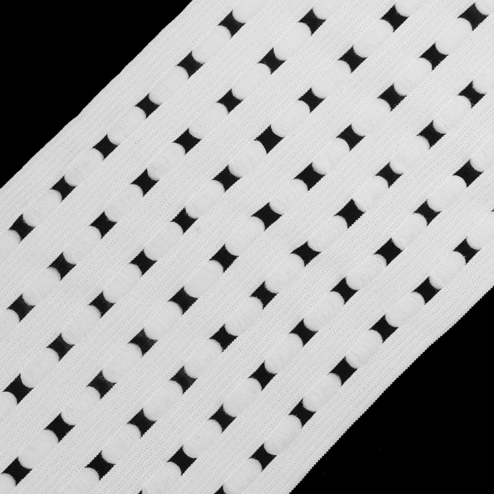 White Wide Elastic Trim - 3.75