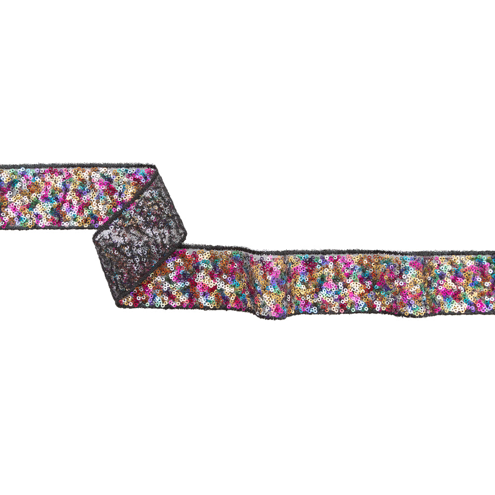 Italian Luminous Multicolor Sequins Trim - 1.5