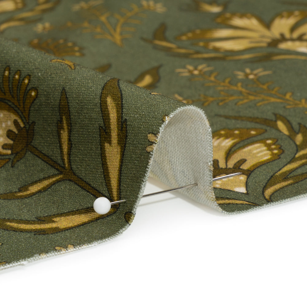 Stretch Cotton Twill Print - Green Floral - Mood Exclusive Watching the Fire - Joann Fabrics