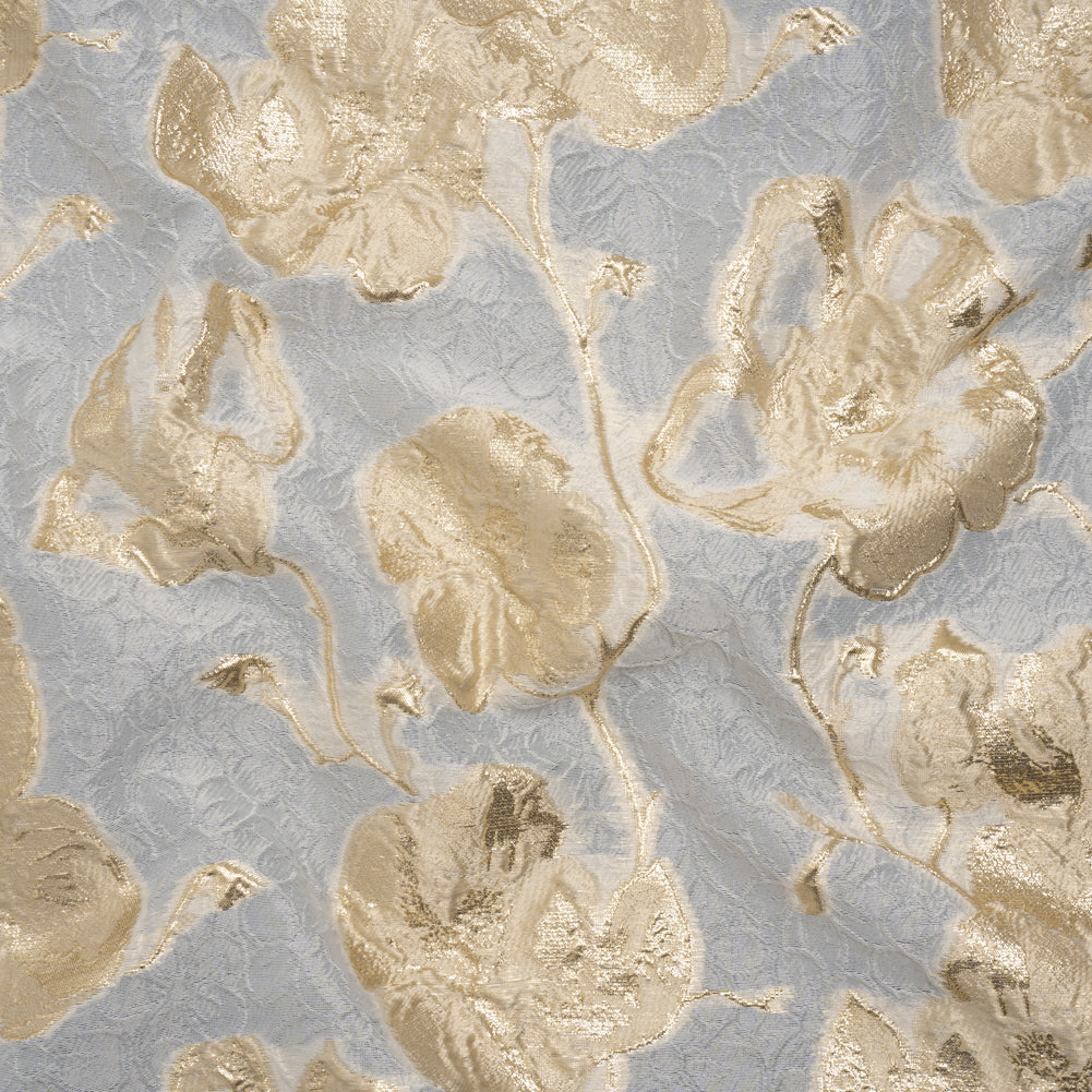 Metallic Brocade - Ivory, Beige, and Gold Flowers on Flowers - Joann Fabrics