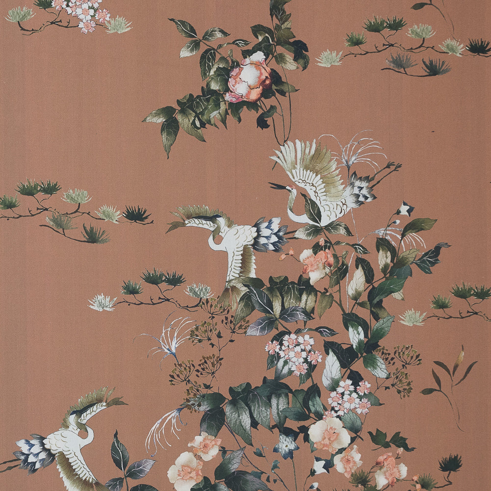 Cotton Poplin - Caramel Birds and Flowers - La Grande Tournee Print - Mood Exclusive Jacques Collection - Joann Fabrics