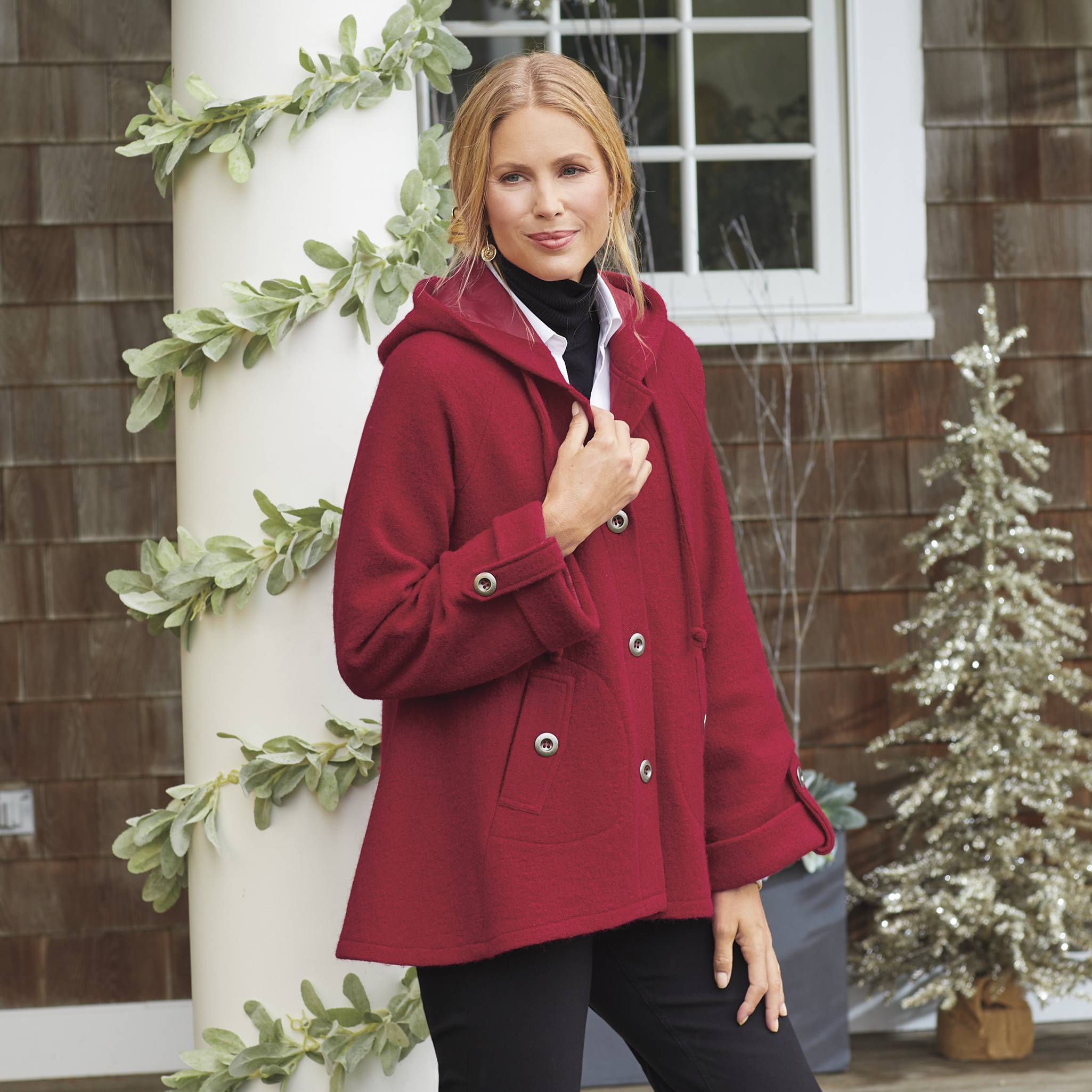 Hooded Boiled Wool Jacket - Northstyle Catalog