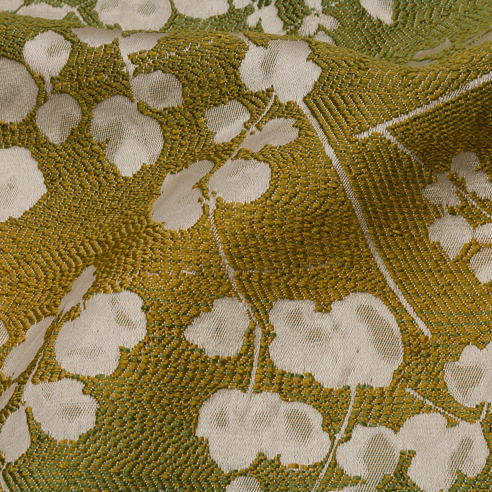Drapery Jacquard - Olive Ombre Stripes and Little Flowers - British Imported - Joann Fabrics