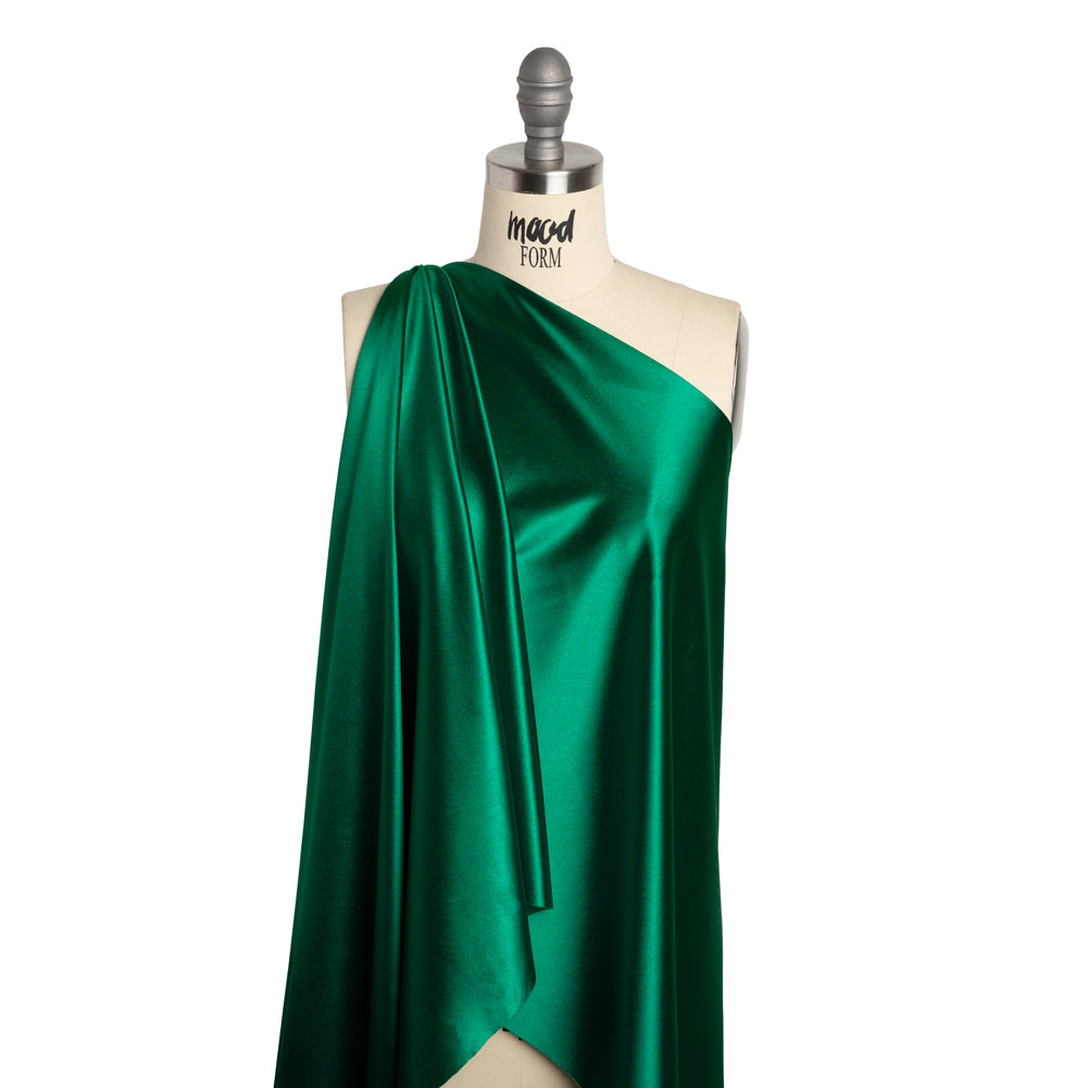 Satin-Faced Stretch Polyester Tricot - Emerald Green - Designer Deadstock - Joann Fabrics
