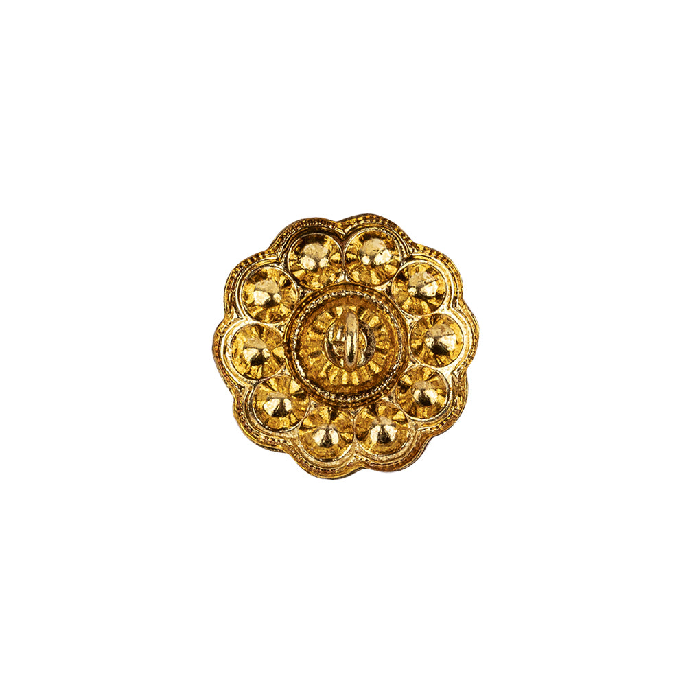 Vintage Swarovski Crystal and Gold Floral Shank Back Rhinestone Button - 25L/16mm - Joann Fabrics