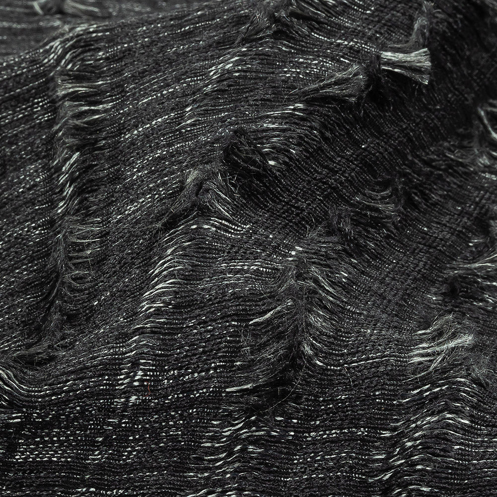 Black and Luminous Silver Fringed Waves Novelty Woven - Joann Fabrics
