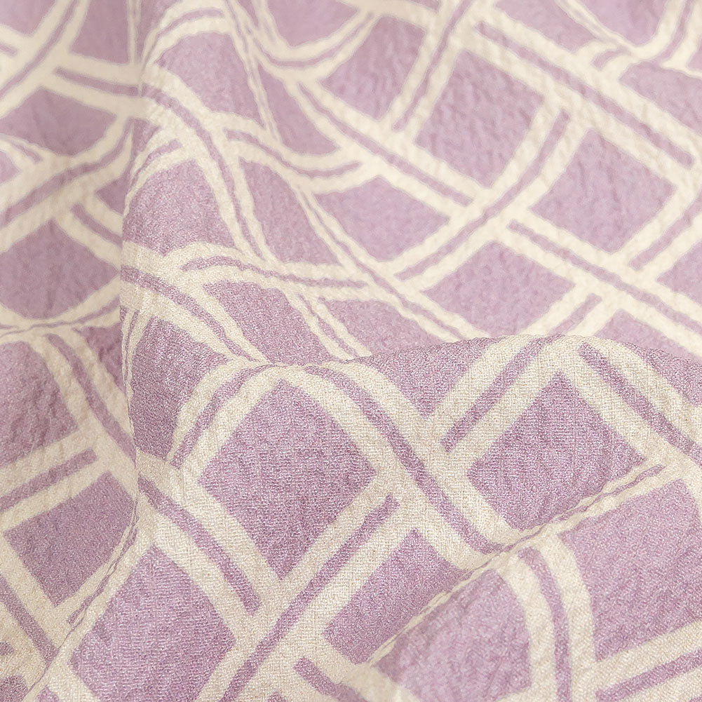 Mood Exclusive Lavender Lattice Status Stretch Polyester Seersucker - Joann Fabrics