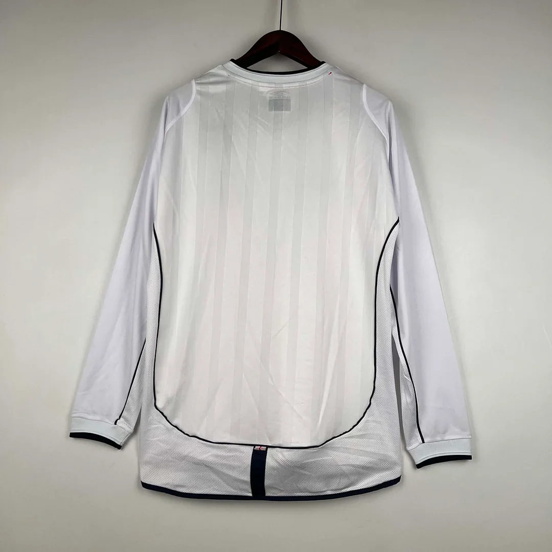 2002 Retro England Home Jersey Long Sleeve