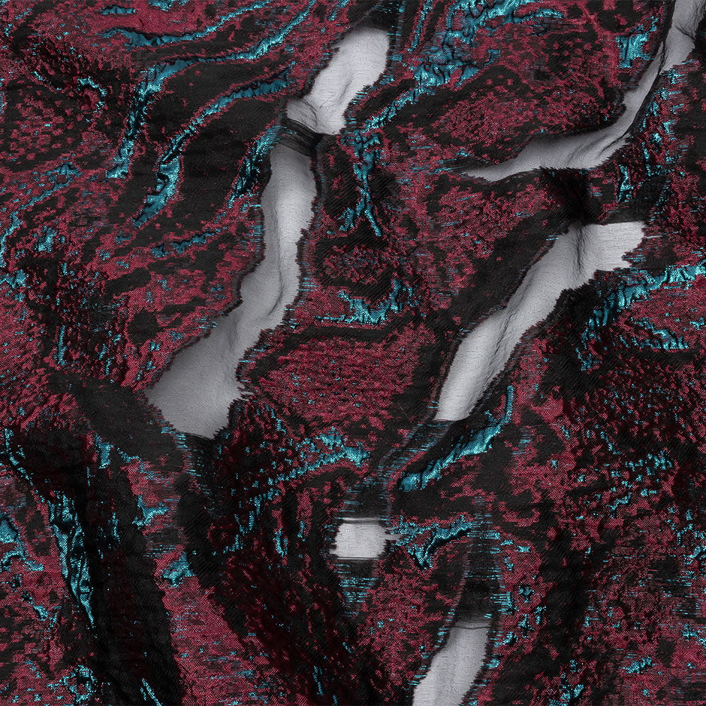 Metallic Electric Blue and Jam Red Luxury Burnout Brocade - Joann Fabrics
