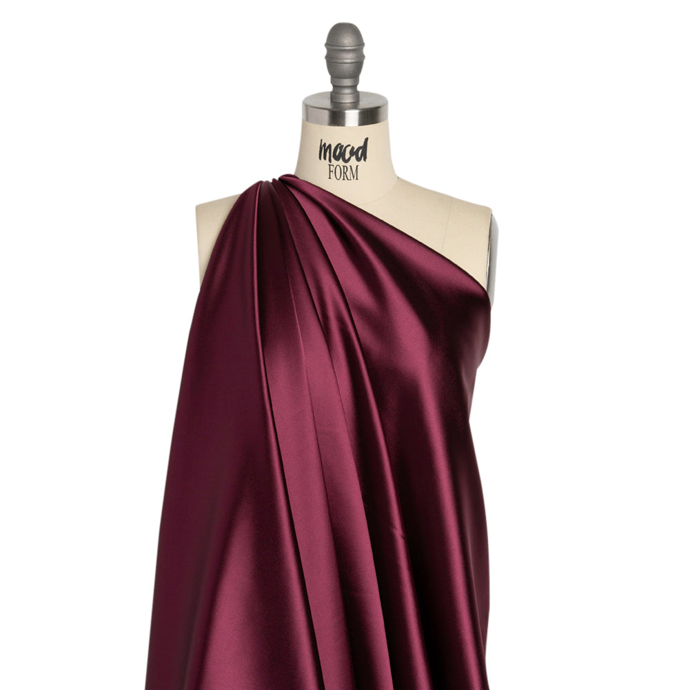 Stretch Satin Made in Italy - Burgundy with Black Backing - Premium Collection - Joann Fabrics