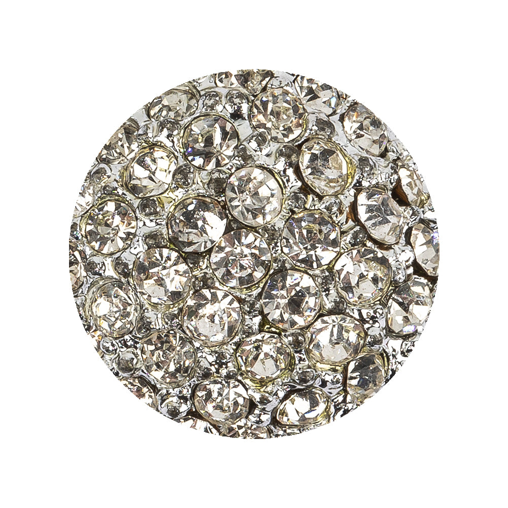 Vintage Swarovski Clustered Crystal Rhinestones and Shiny Silver Metal Circular Shank Back Button - 28L/18mm - Joann Fabrics