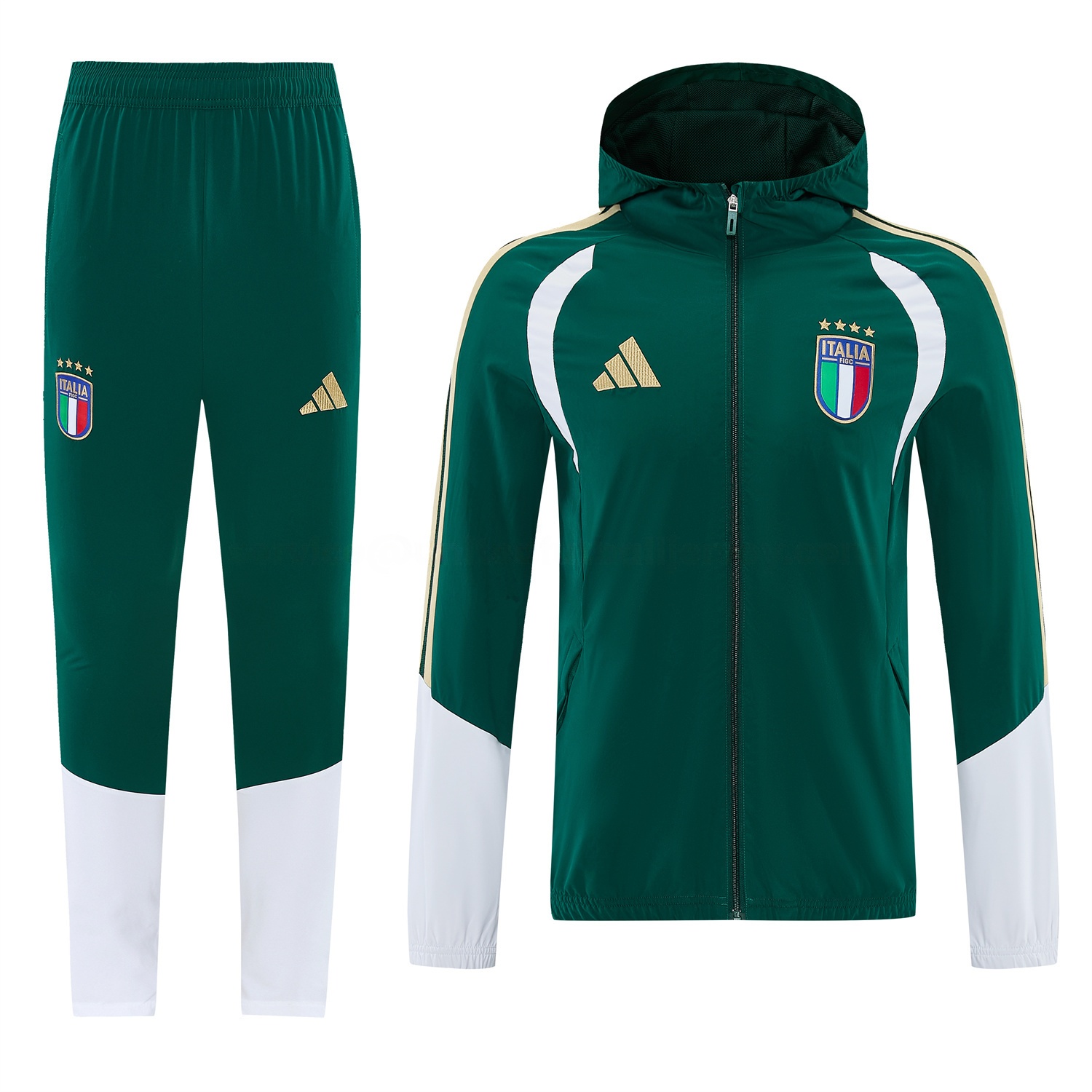 Italy 2026 Hooded Windbreaker Training Set - Green Top & Pants - UnitedFutballJersey