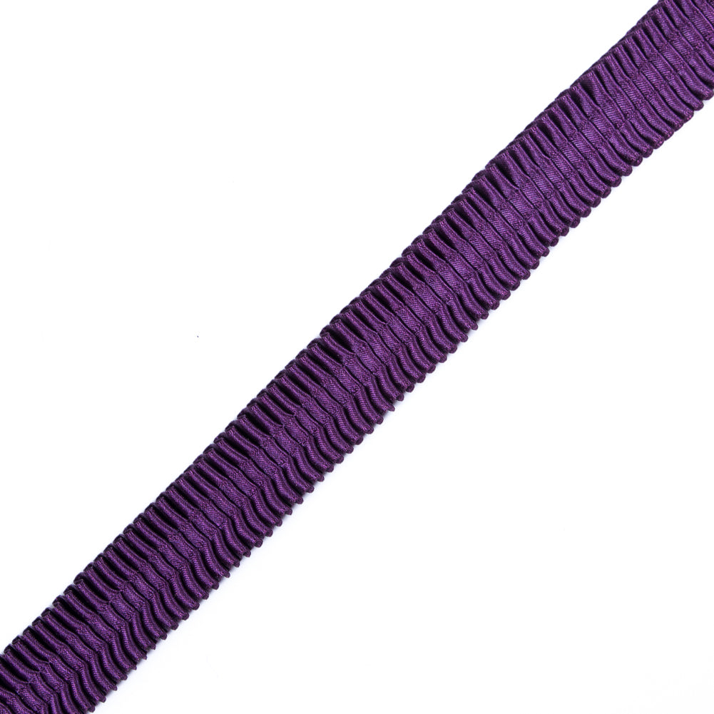 Italian Dark Purple Deep Knife Pleated Trimming - 1