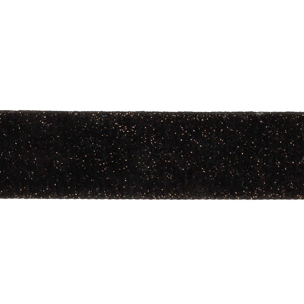Black and Copper Glitter Velvet Trim - 1
