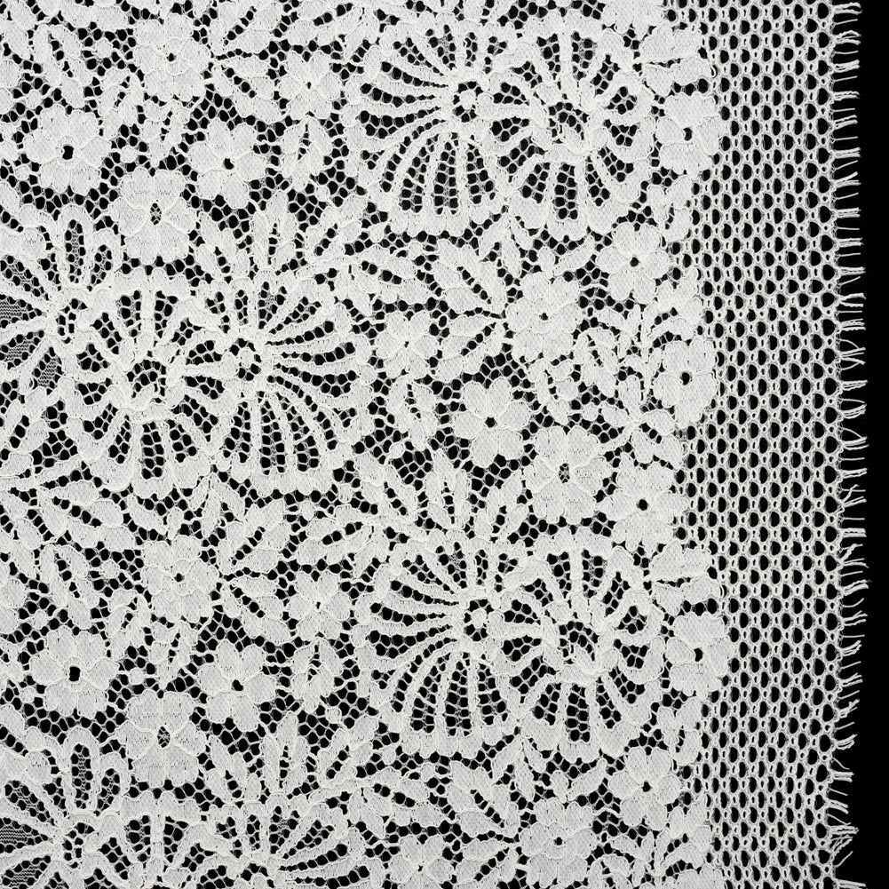 Corded Lace Panel with Finished Latticework Edges - Ivory Floral - Joann Fabrics