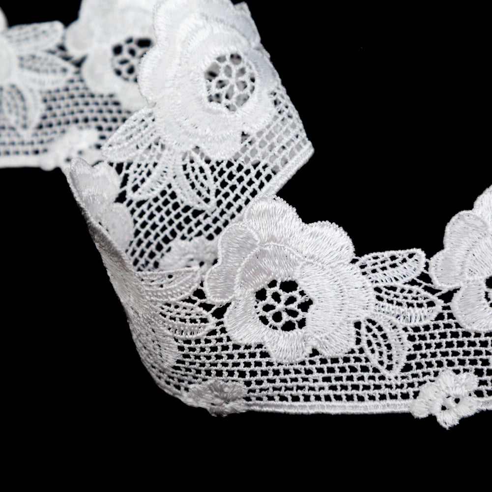 European Off-White Floral Venise Lace Trim - 2.25