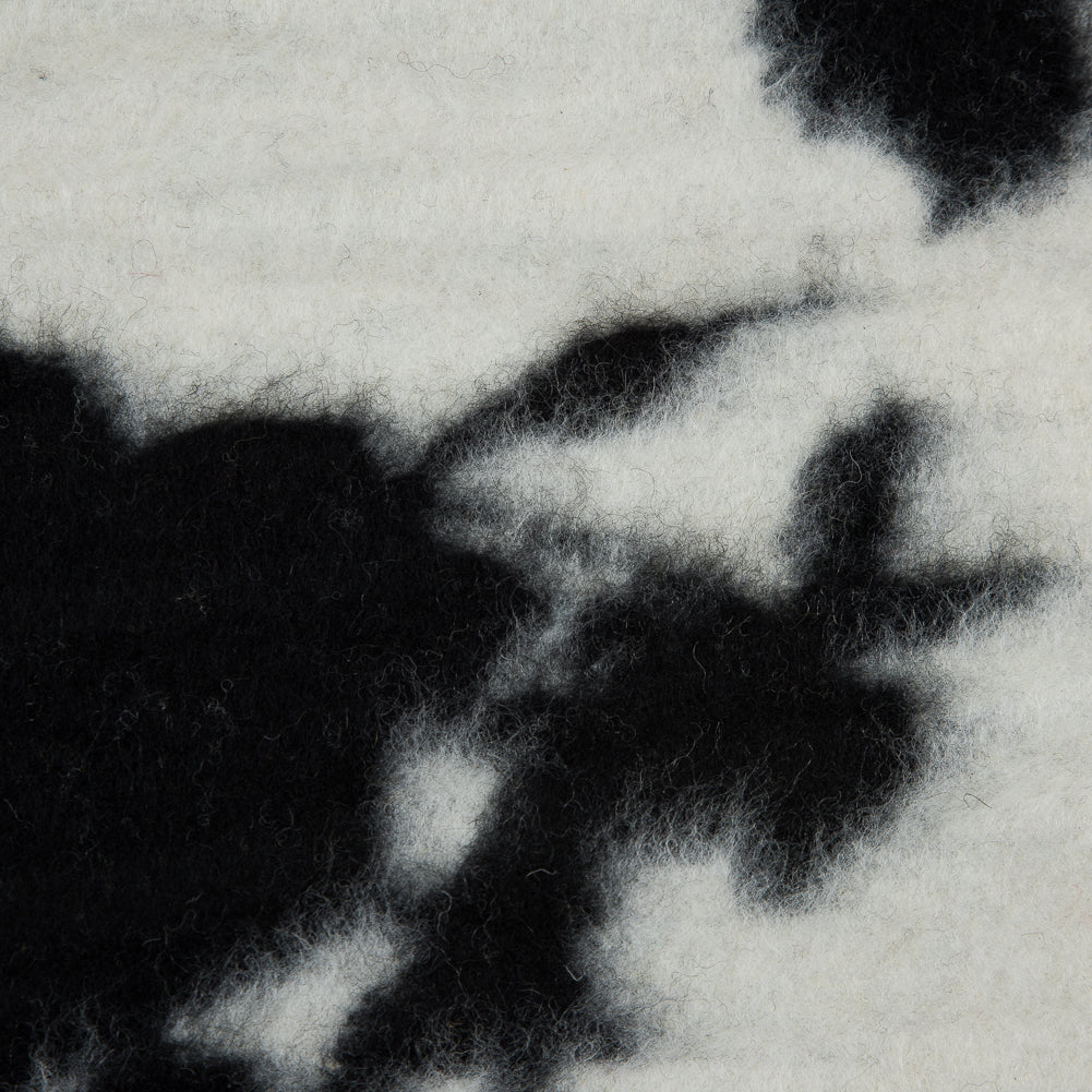 Brushed Wool Knit - Off-White and Black Rose Floral - Designer Deadstock - Joann Fabrics