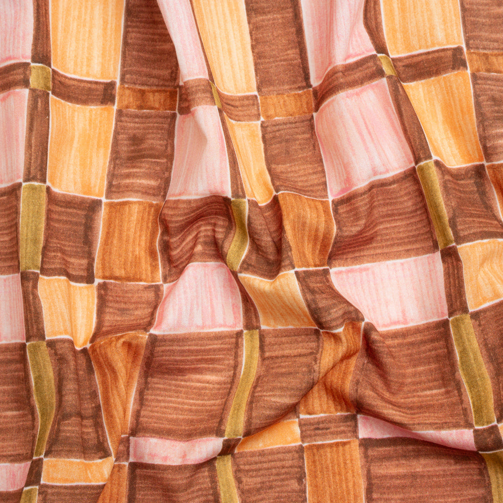 Mood Exclusive Brown City Blocked Cotton Poplin - Joann Fabrics