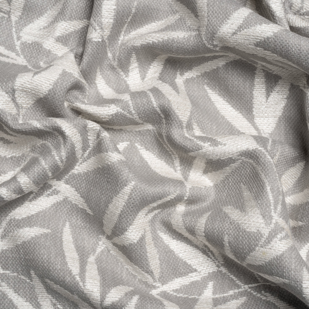 Chenille Drapery Jacquard - Steel Willow Leaves - British Imported - Joann Fabrics