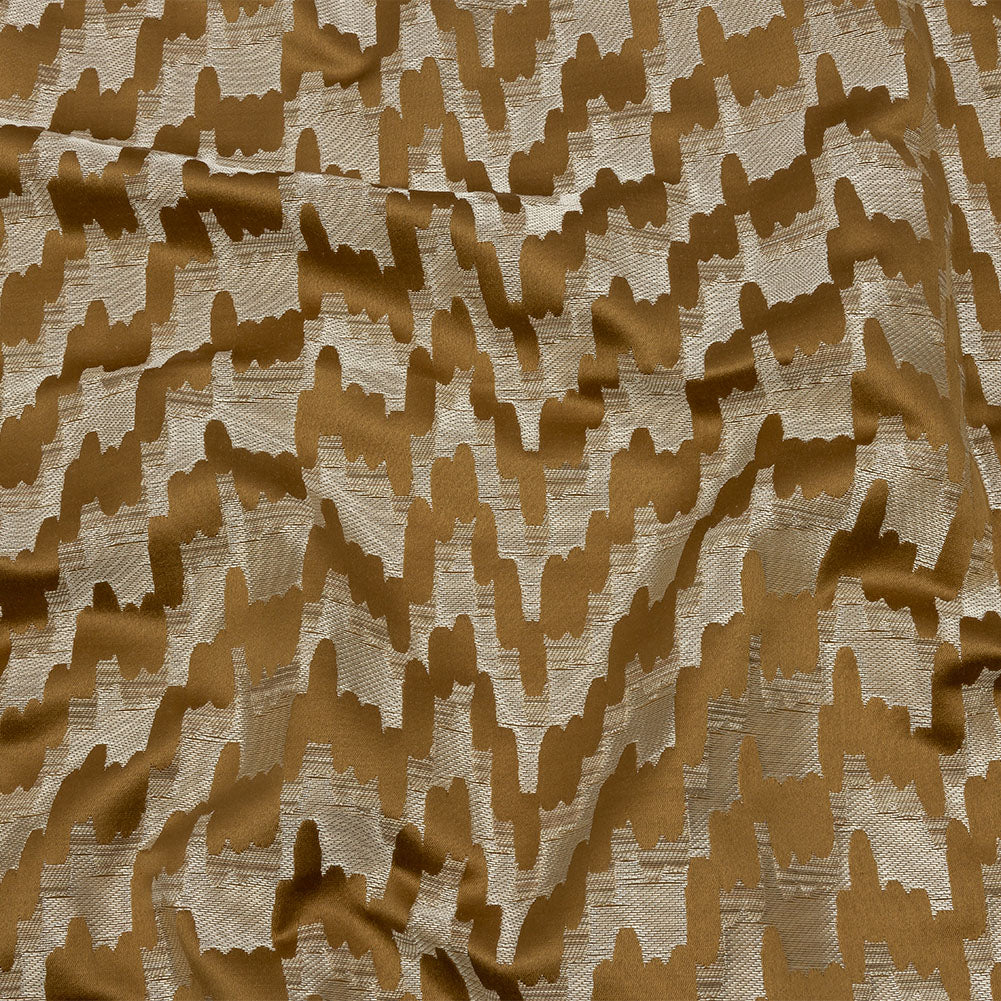 Drapery Jacquard - Brass Abstract Clouds - British Imported - Joann Fabrics