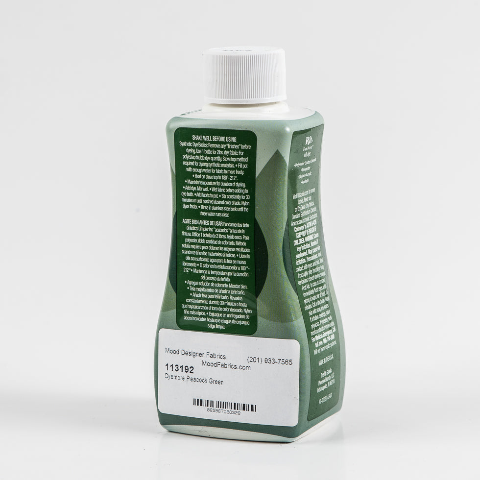 Rit DyeMore Synthetic Fiber Dye - Peacock Green - 7oz Bottle - Joann Fabrics