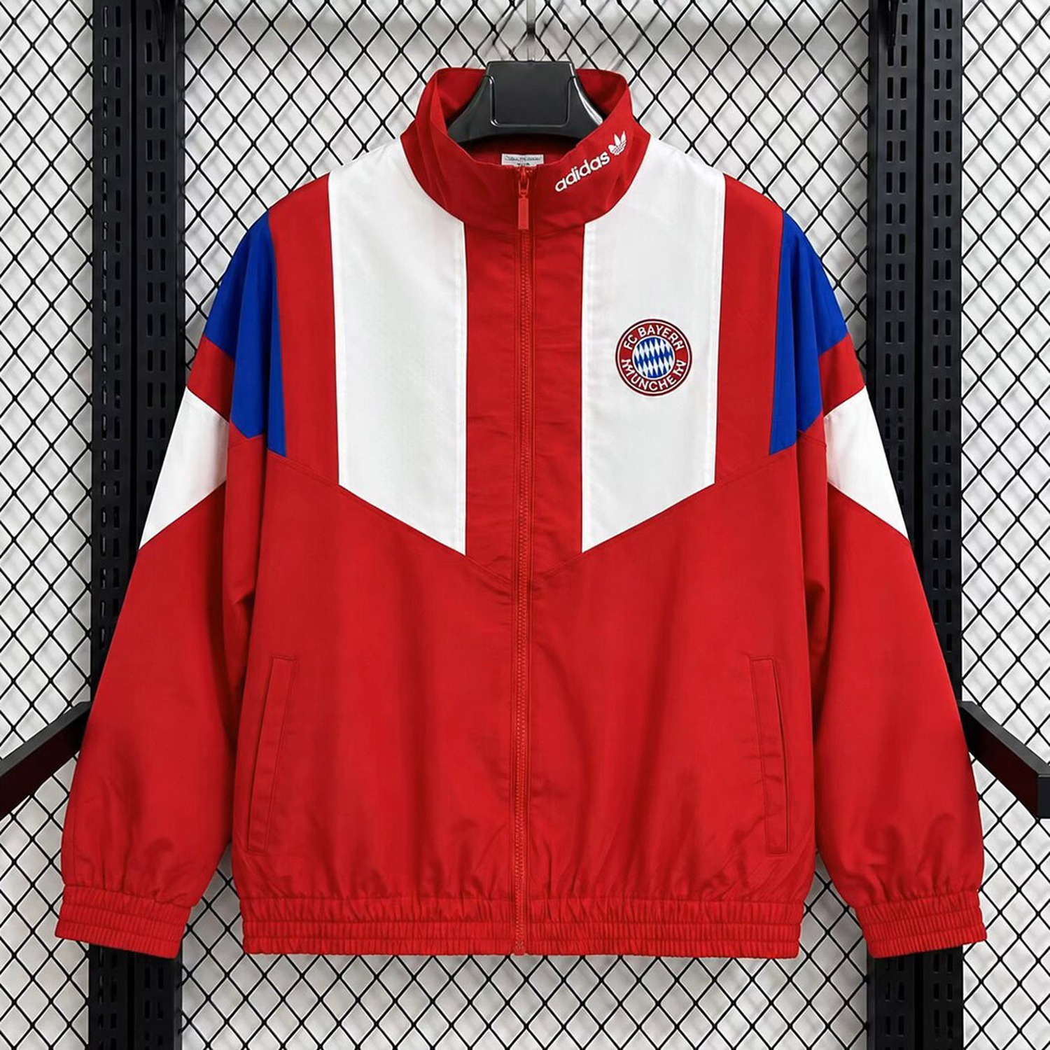 Bayern Munich 26-27 EQT Red White Blue Windbreaker Jacket - UnitedFutballJersey
