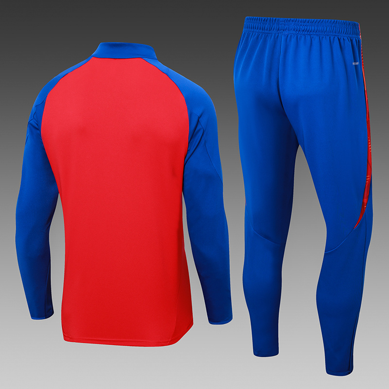 2024-2025 Spain Half-Pull Training Suit Red Football Shirt Set