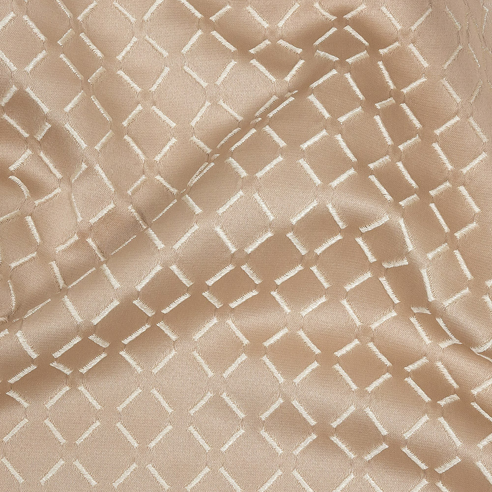 Satin-Faced Jacquard - Shell Broken Diamonds - British Imported - Joann Fabrics
