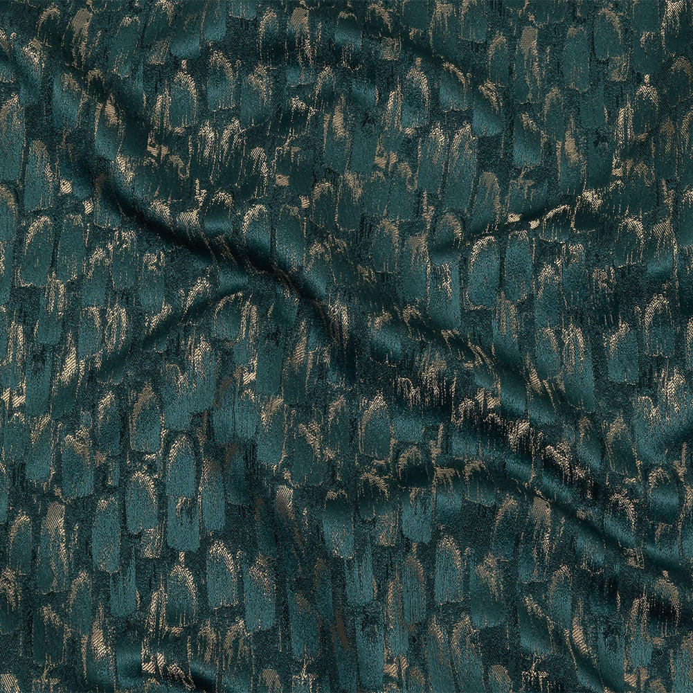 Recycled Polyester Jacquard - Peacock Abstract Brushstrokes - British Imported - Joann Fabrics