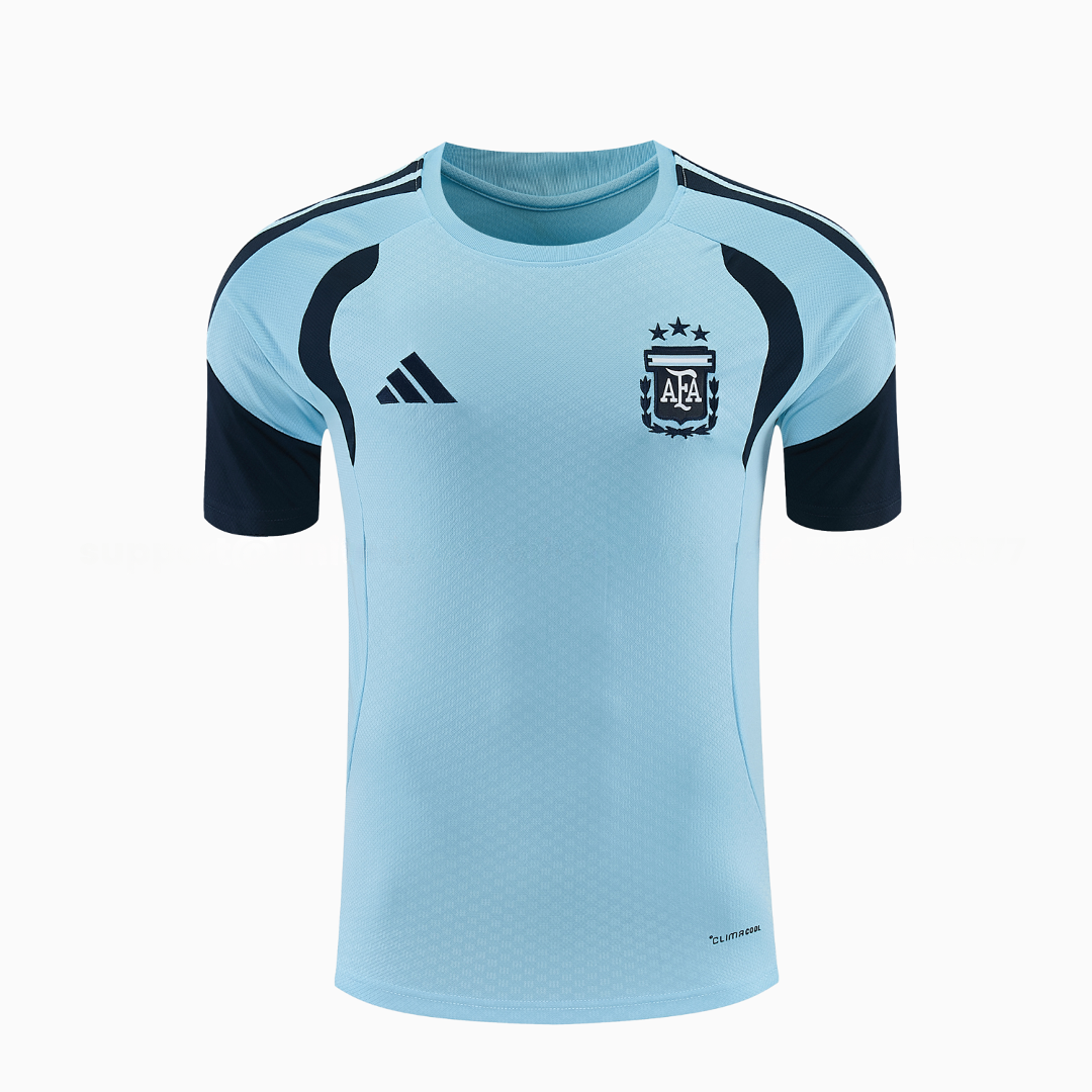 Argentina 2026 Short-Sleeve Training Set - Light Blue Top & Dark Blue Pants - UnitedFutballJersey