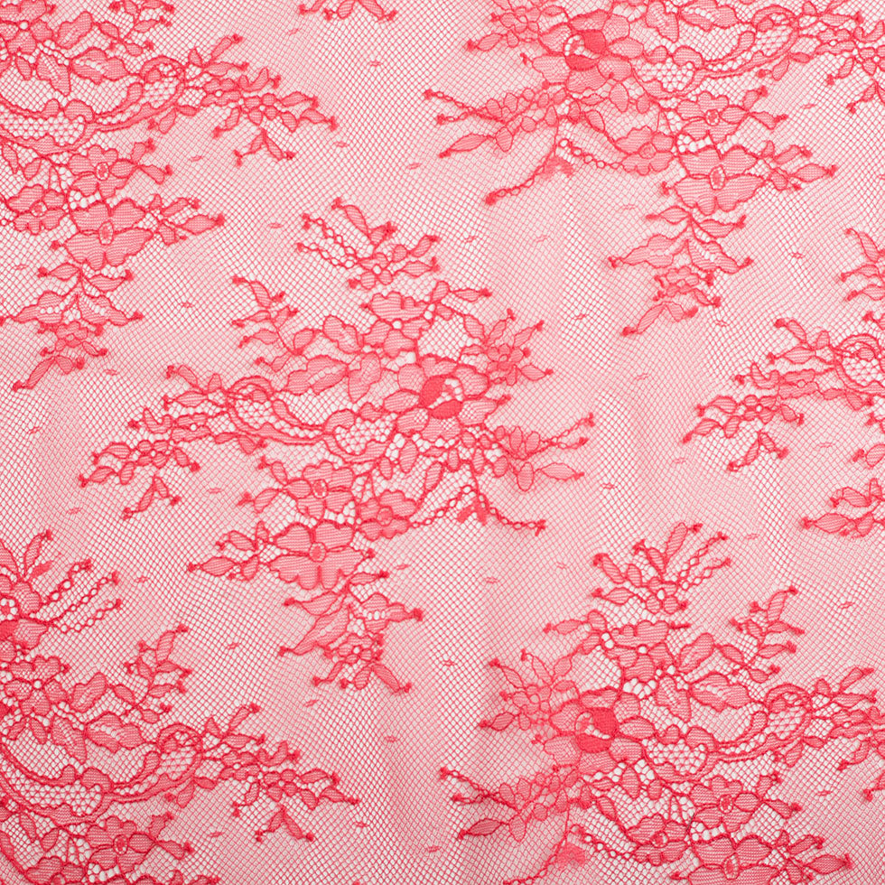 Re-Embroidered Lace with Scalloped Edge - Red Floral - Joann Fabrics
