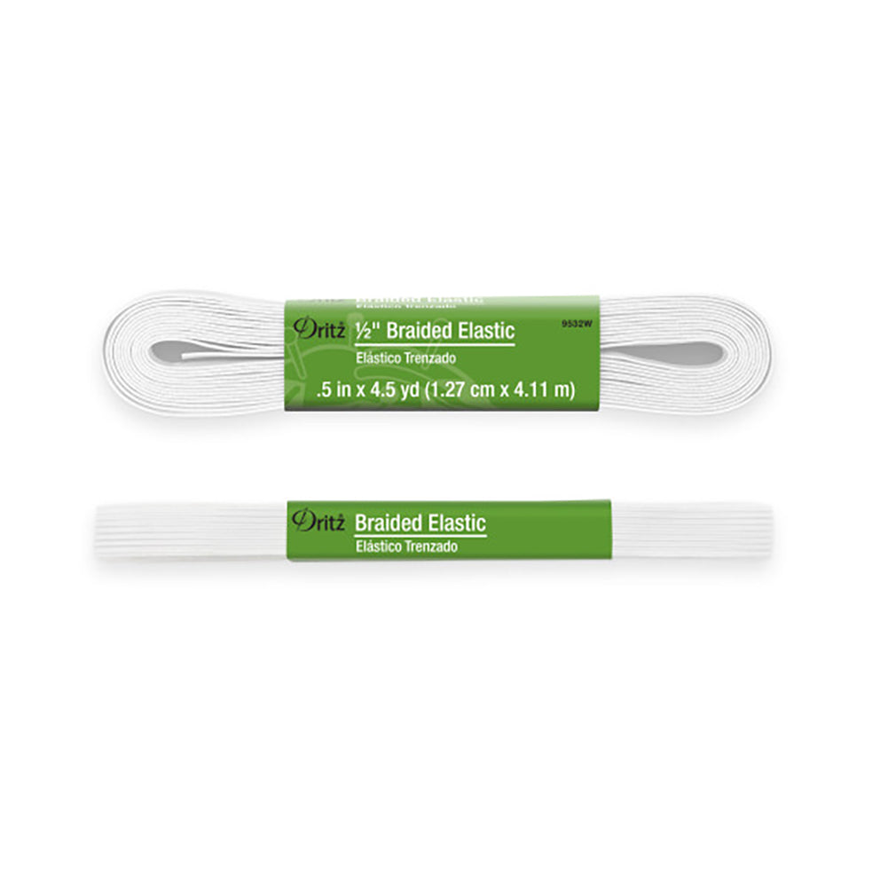 Dritz Braided Elastic - White - 0.5