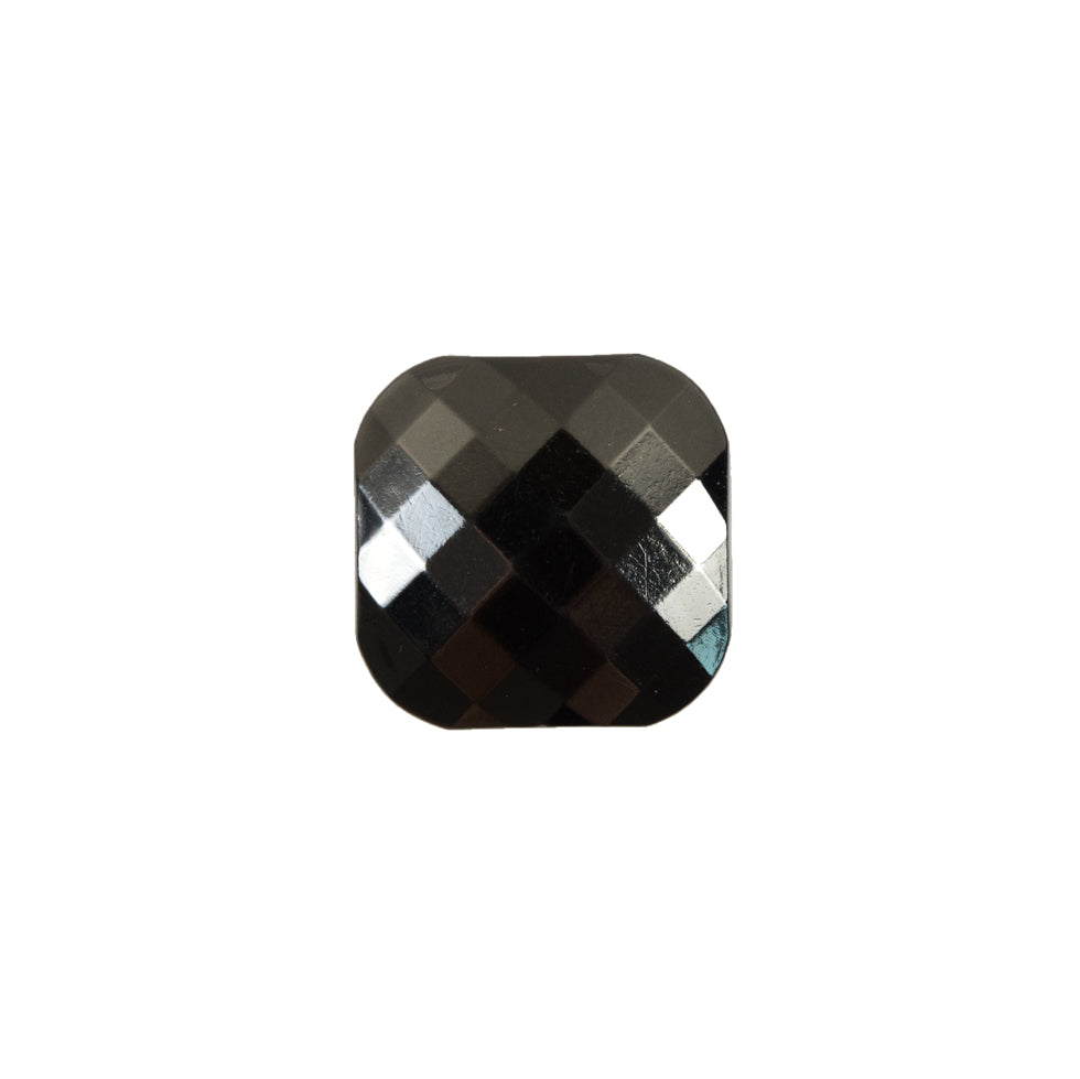 Faceted Square Gunmetal Plastic Button - 24L/15mm - Joann Fabrics