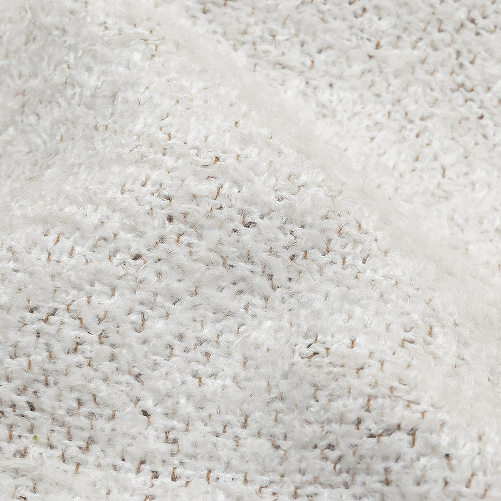 Snow Striated Acrylic and Cotton Boucle with Tan Woven Backing - Joann Fabrics