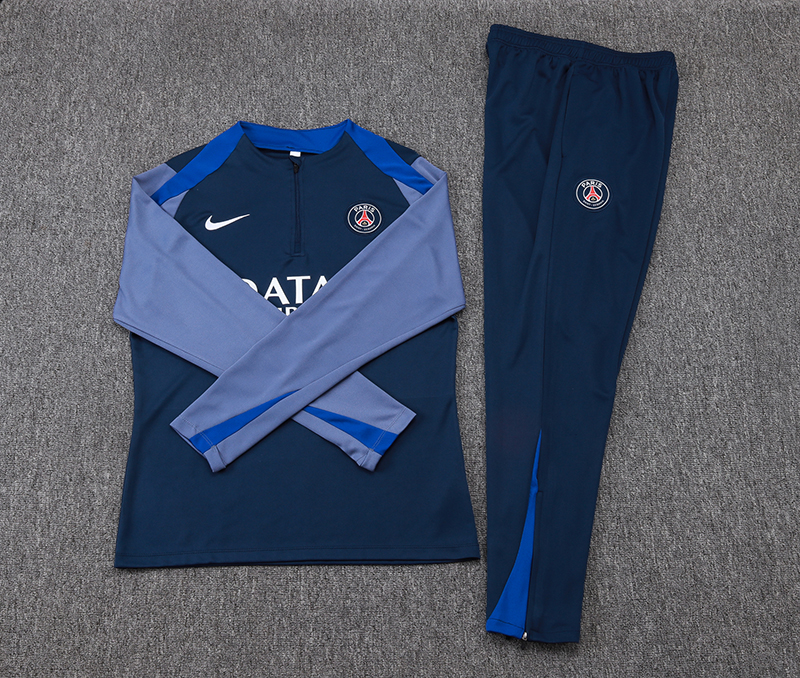 2025/2026 Psg Paris Saint-Germain Half-Pull Training Suit Royal Blue Set 01