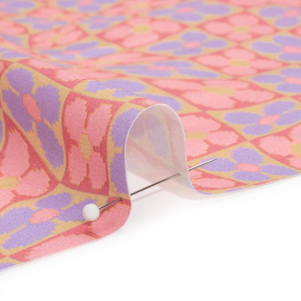Mood Exclusive Bubblegum Cyber Checkers Stretch Cotton Poplin - Joann Fabrics