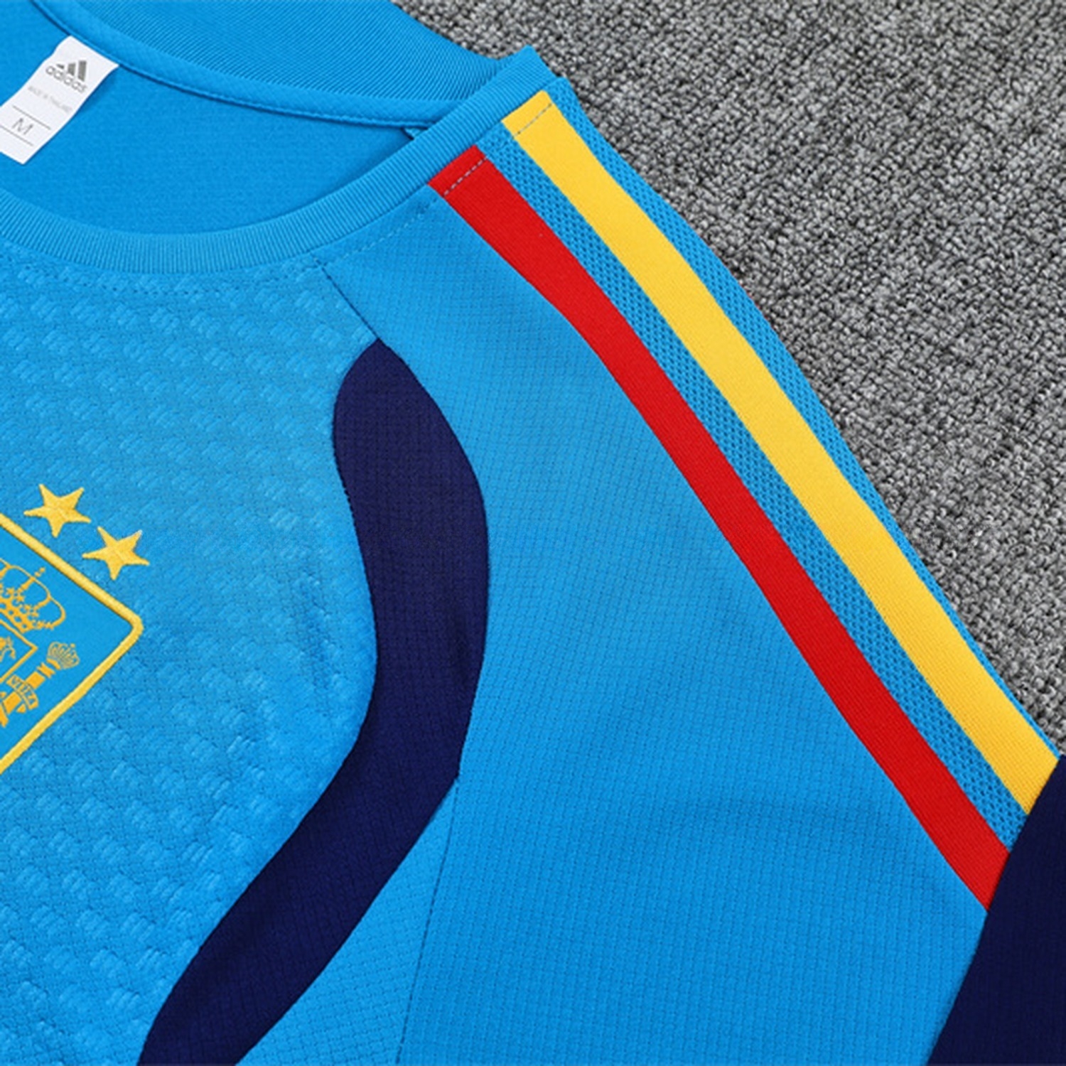Spain 2026 Short-Sleeve Training Set - Lake Blue Top & Deep Blue Shorts - UnitedFutballJersey