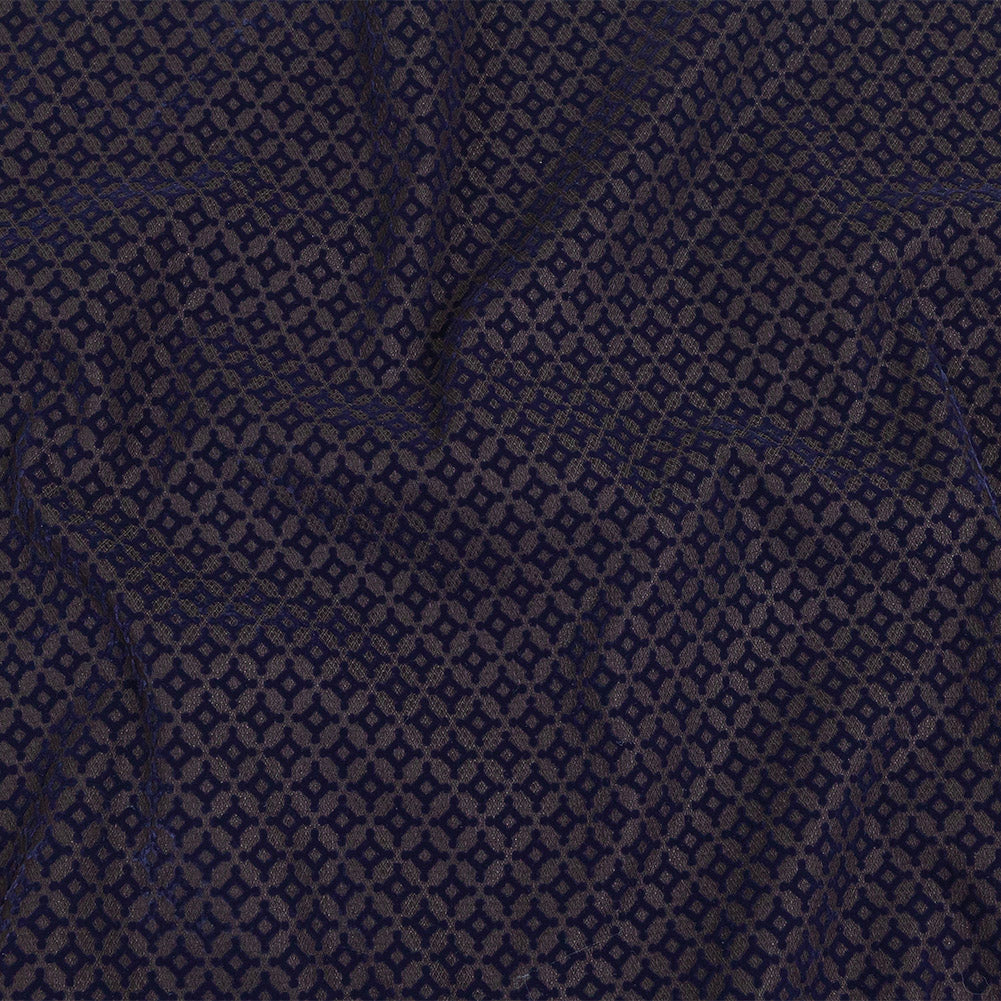 Navy Flocked Diamond Stars on Black Diamonds Stretch Cotton Dobby - Joann Fabrics