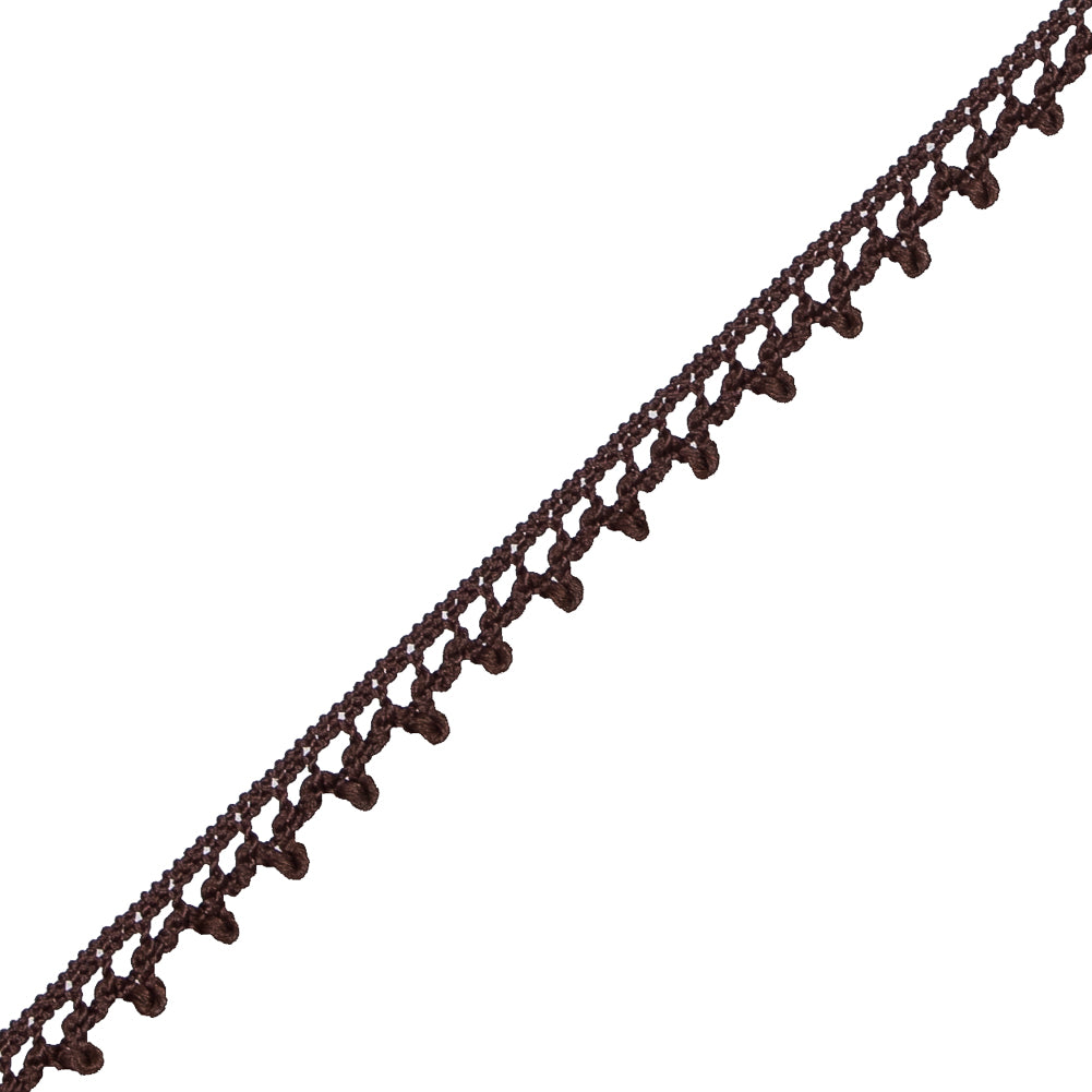 European Brown Dainty Crochet Trim - 5/16